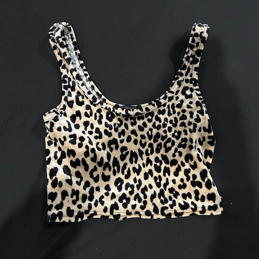 forever 21 cheetah crop top